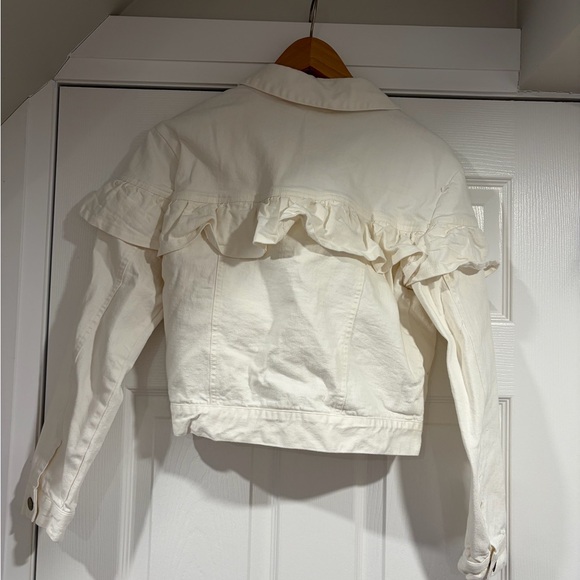 Sugarlips Cream Ruffled Jean Jacket - Picture 2 of 2